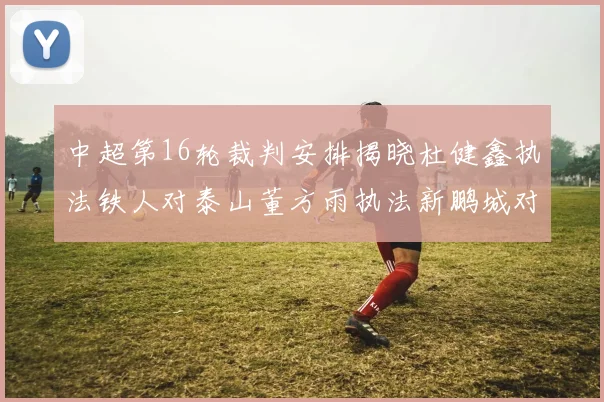 中超第16轮裁判安排揭晓杜健鑫执法铁人对泰山董方雨执法新鹏城对蓉城